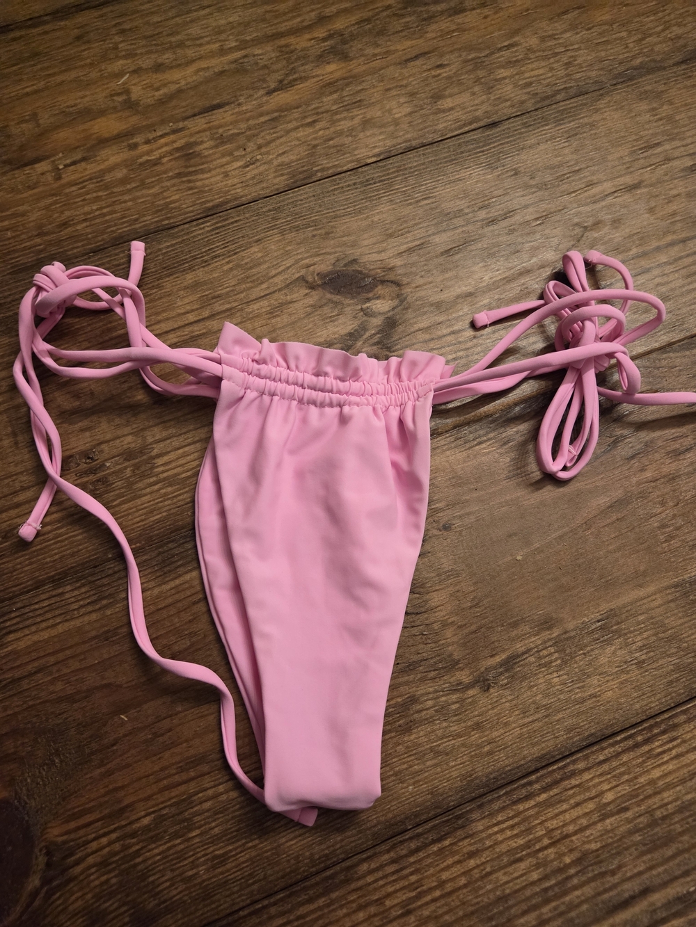 SHEIN Pink Tie-Side Swim Bottoms